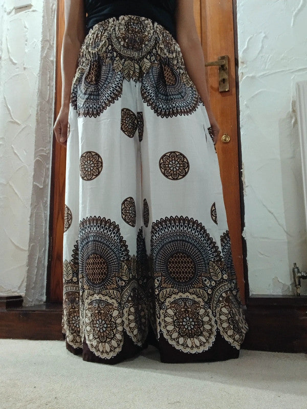 Bohemian Floral Print Boho Hippy Genie Harem Pants Palazzo Hippie Baggy Trousers