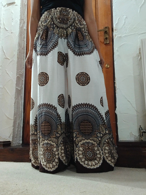 Bohemian Floral Print Boho Hippy Genie Harem Pants Palazzo Hippie Baggy Trousers