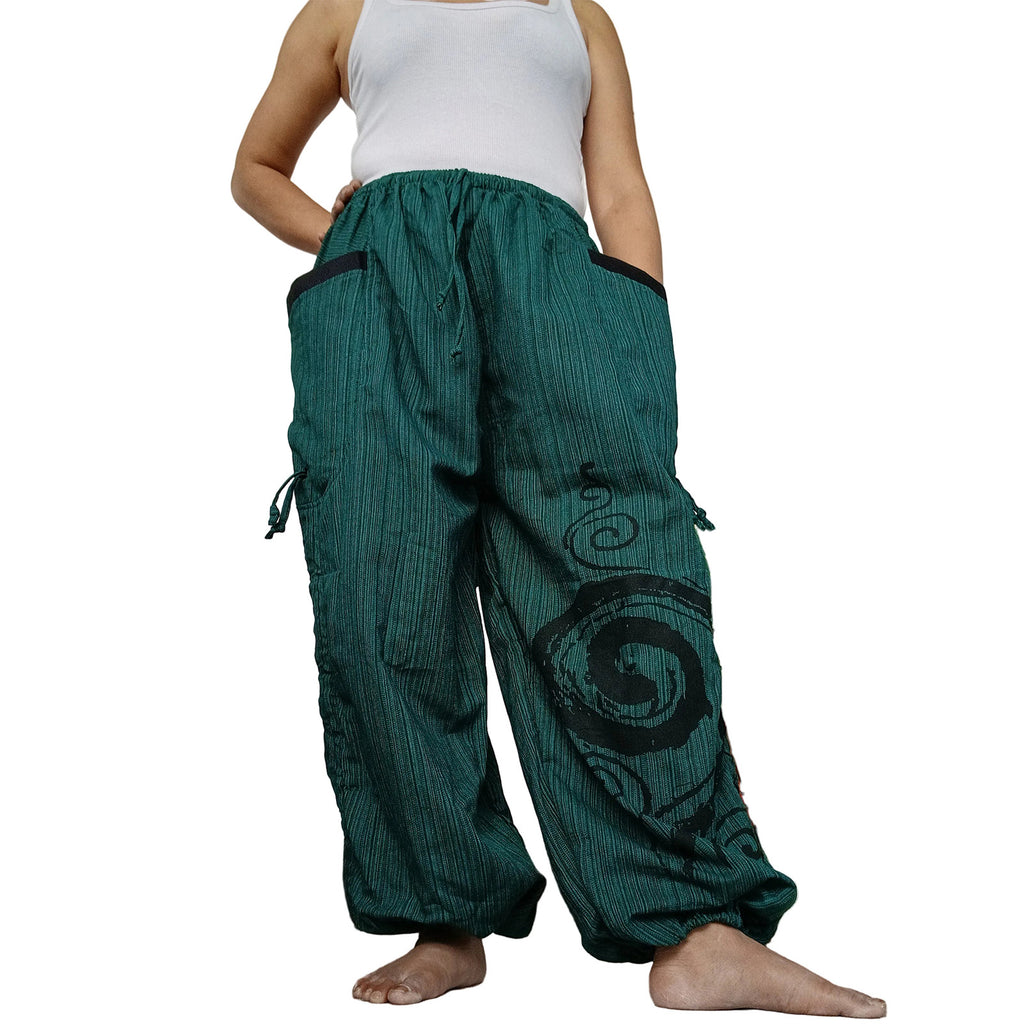 Green Harem Pants Wide Leg Genie Baggy Aladdin Gypsy Yoga Hippy Trousers Clothes