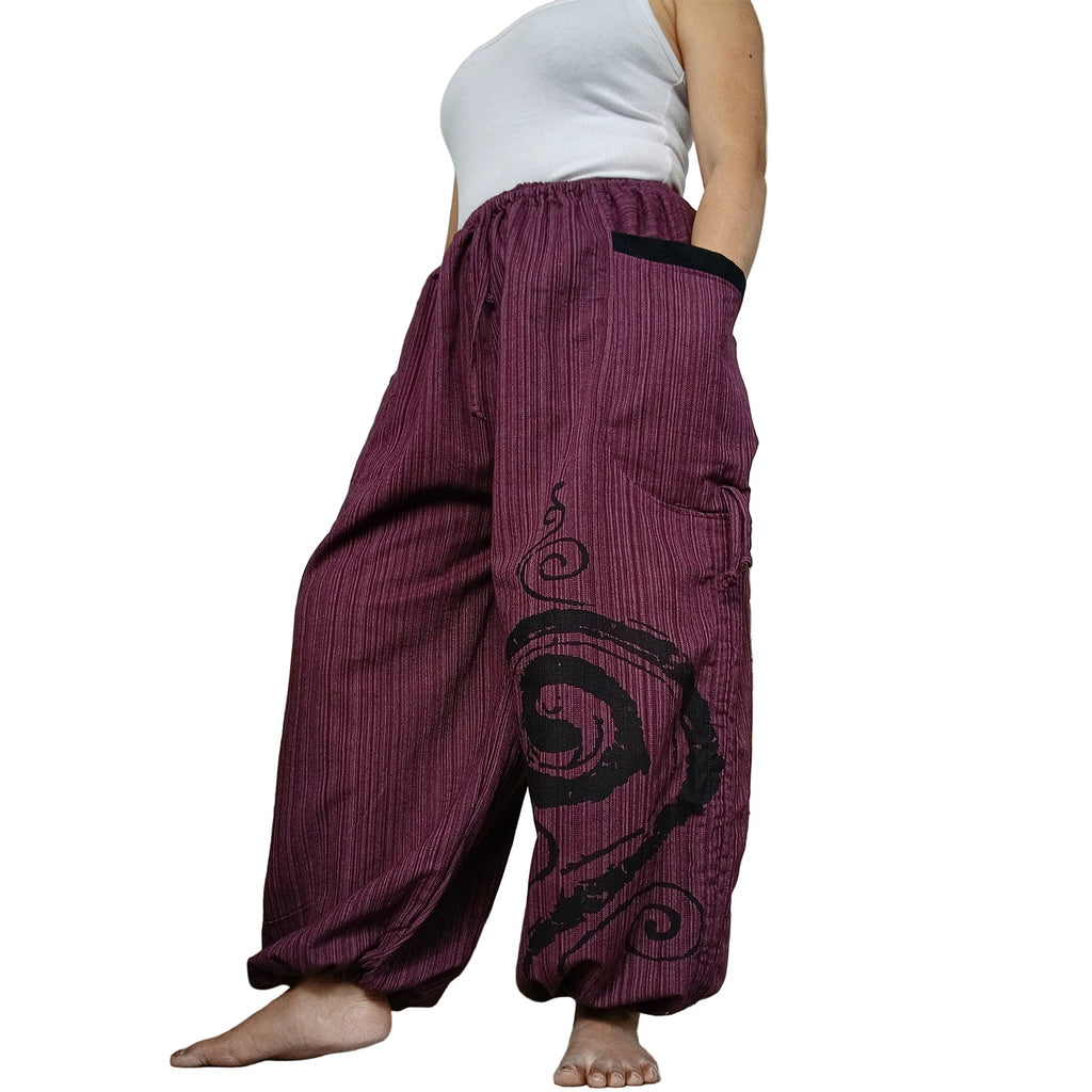Purple Baggy Harem Pants Boho Hippie Yoga Ali Baba Palazzo Trousers Mens Womens