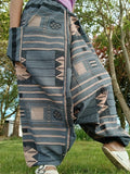 Grey Cream Aladdin Genie Harem Pants Hippie Wide Fit Baggy Mens Ladies Trousers