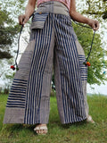 Navy Beige Baggy Wide Leg Harem Gypsy Pants Hippy Trousers Naka Palazzo Bohemian
