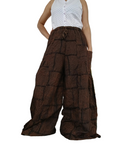 Plain Brown patchwork boho harem pants hippie baggy relaxed fit trousers one size fit 8-10-12