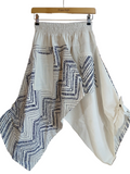 Cotton Cream baggy hippie Boho trousers Ninja Samurai Style harem pants One size fits S M L