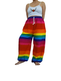 Rainbow Relaxed Fit Trousers – Handmade in Thailand for unisex One size fit 8-10-12