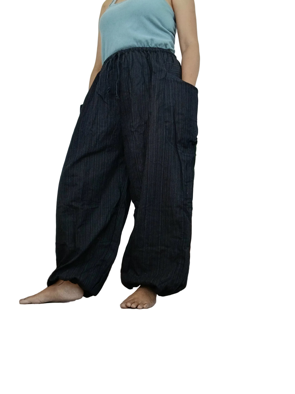 Plain black Cotton loose-fit harem pants hippie Boho baggy trousers one size fit S-M-L