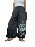 Cotton black baggy wide leg harem pants hippie Boho relaxed fit trousers joggers for unisex