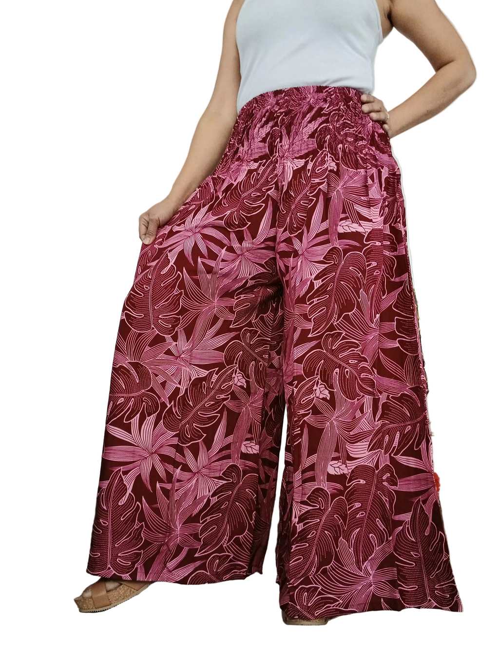 Beautiful boho flowy high-waisted harem pants Palazzo wide leg elegant trousers one size fit S-M-L-XL
