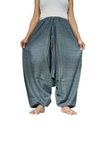 Grey cotton baggy relaxed fit yoga meditation harem pants hippie Boho trousers for unisex
