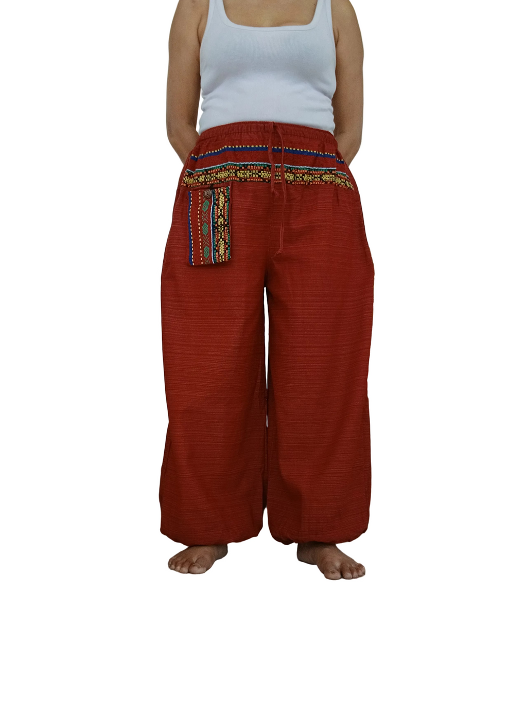 Burgundy cotton Boho baggy relaxed fit harem pants hippie festival casual trousers one size fit 8-10-12