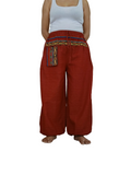 Burgundy cotton Boho baggy relaxed fit harem pants hippie festival casual trousers one size fit 8-10-12