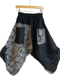 Black Grey cotton Ninja Samurai Style harem pants hippie Boho Cropped trousers