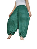 Cotton Green wide leg harem pants Aladdin Genie hippie yoga meditation Boho trousers for unisex