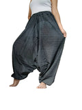 Unisex black cotton wide leg harem pants hippie baggy Boho relaxed fit meditation yoga trousers