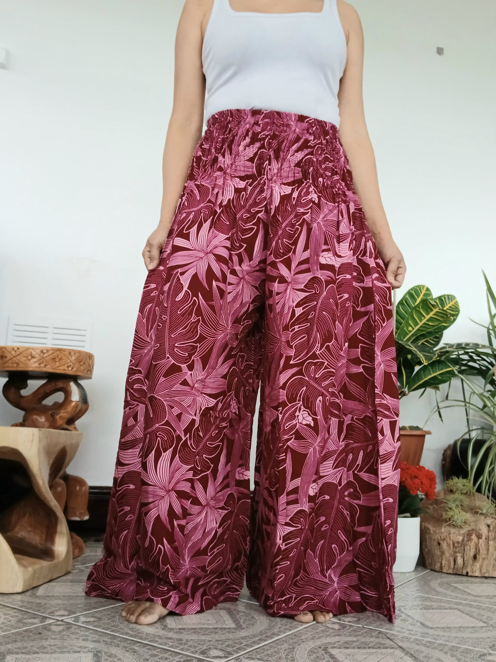 Beautiful boho flowy high-waisted harem pants Palazzo wide leg elegant trousers one size fit S-M-L-XL