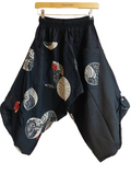Cotton black Ninja Samurai Style harem pants hippie Boho loose-fit trousers one size fit 6-8-10