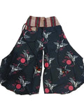 Red Sun Japan Bird Naka Palazzo Wide Leg Harem Pants Hippie Yoga Boho Trousers